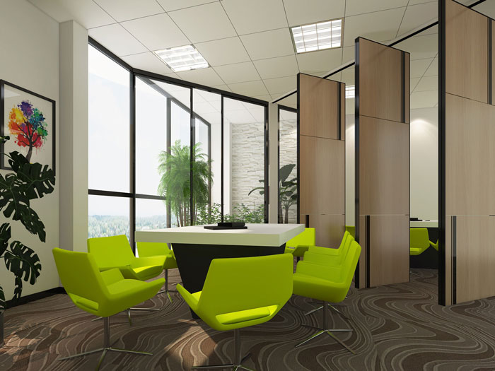 600平方乳業公司辦公室洽談室軟裝設計效果圖